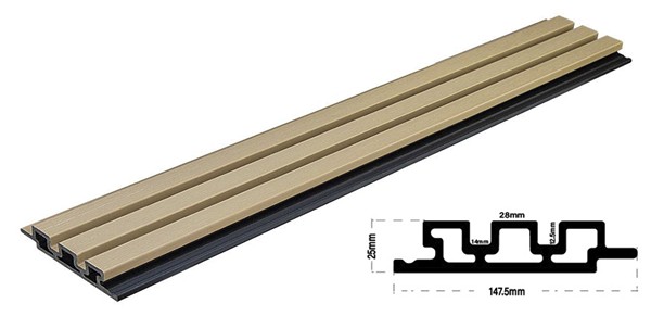 WPC Panel 2ης γενιάς με 3D πηχάκια 25/147.5mm LIGHT OAK 5550